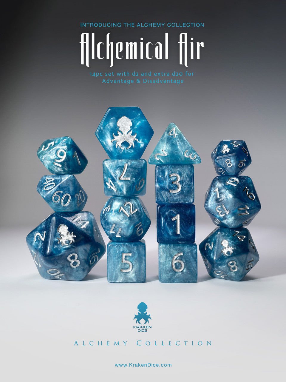Alchemical Air 14pc Light Blue  Silver Ink Dce Set